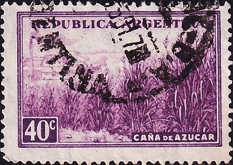 Аргентина 1949 год . Плантация сахарного тростника . Каталог 0,80 €.